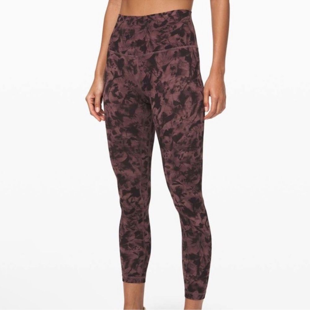 Lululemon Align Leggings Tights Pants Mini Dusk Floral Antique Bark Nulu 6